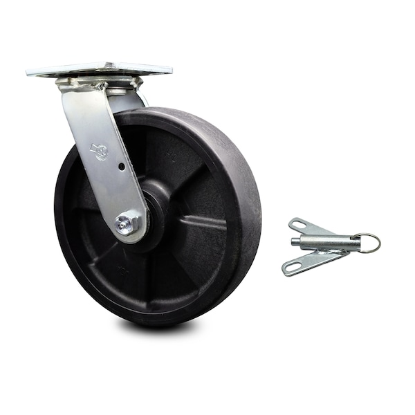 8 Inch Glass Filled Nylon Swivel Caster with Ball Bearing and Swivel Lock SCC